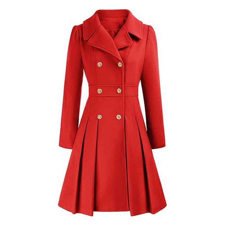 Damen Wintermantel mit taillierter Form und Doppelknopfleiste-Women Coats-Alpenkind