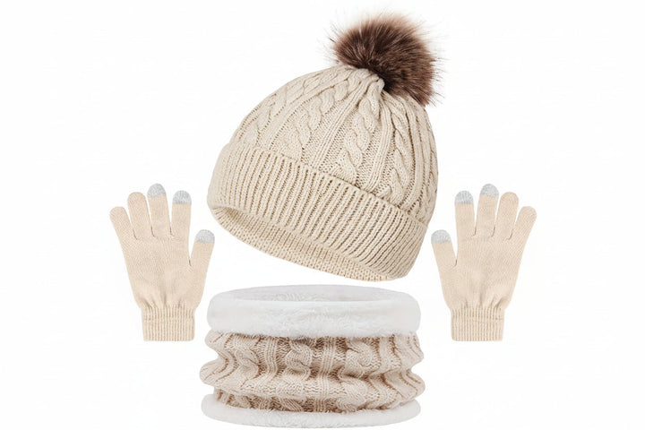 Damen Winterset mit Strickmütze Schal und Handschuhen-Accessoire-Alpenkind