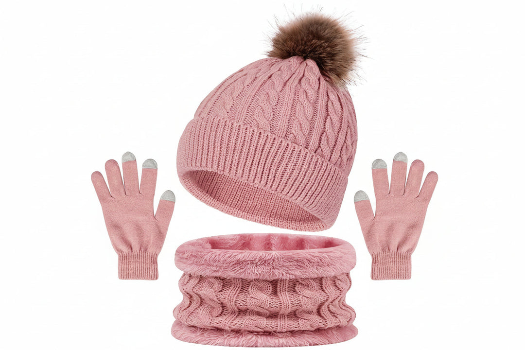 Damen Winterset mit Strickmütze Schal und Handschuhen-Accessoire-Alpenkind