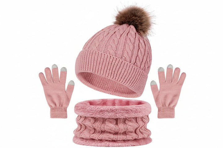 Damen Winterset mit Strickmütze Schal und Handschuhen-Accessoire-Alpenkind