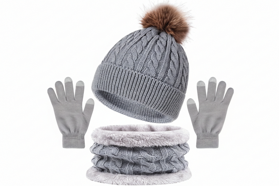 Damen Winterset mit Strickmütze Schal und Handschuhen-Accessoire-Alpenkind