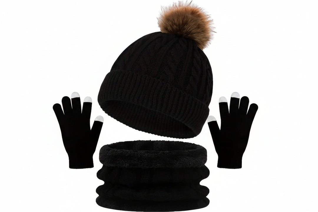 Damen Winterset mit Strickmütze Schal und Handschuhen-Accessoire-Alpenkind
