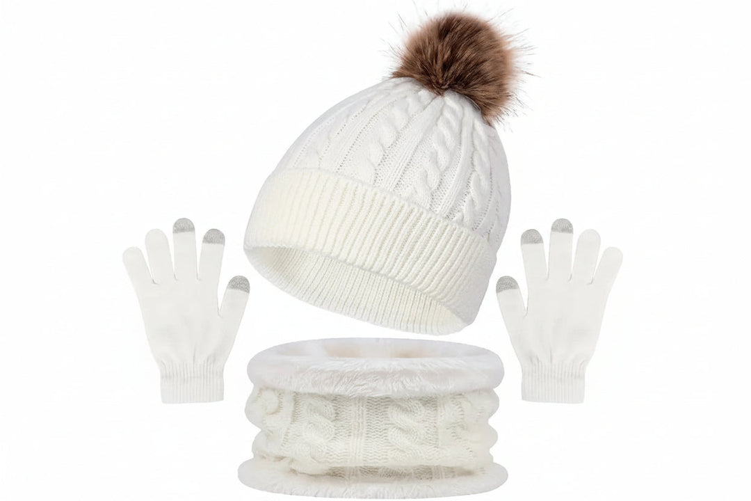 Damen Winterset mit Strickmütze Schal und Handschuhen-Accessoire-Alpenkind