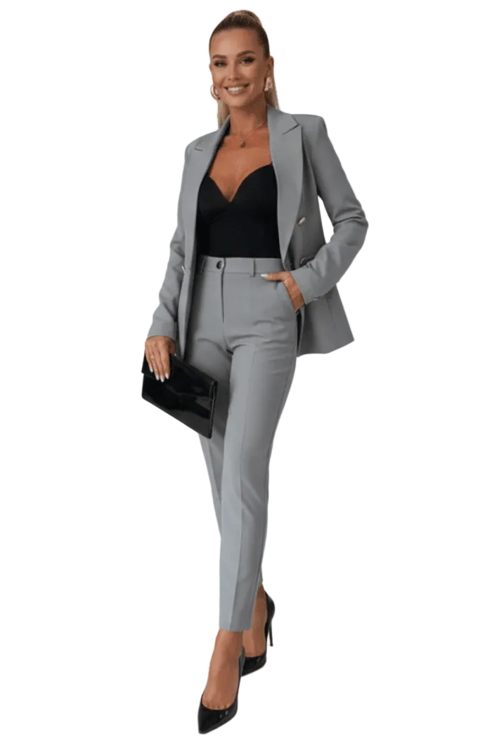 Damen-Zweiteiler mit tailliertem Blazer und Hose mit geradem Bein-suits for women-Alpenkind