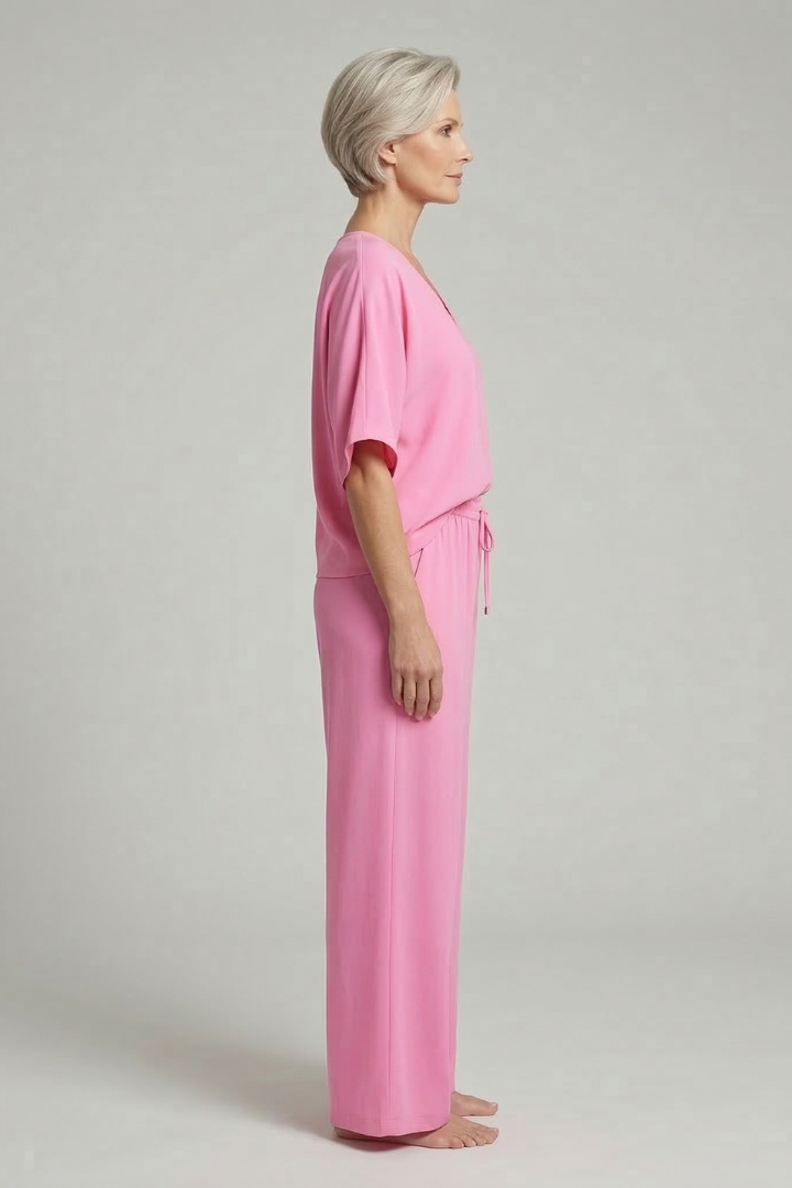 Damen Zweiteiler mit V-Ausschnitt-Oberteil und weiter Hose-Women Set-Alpenkind