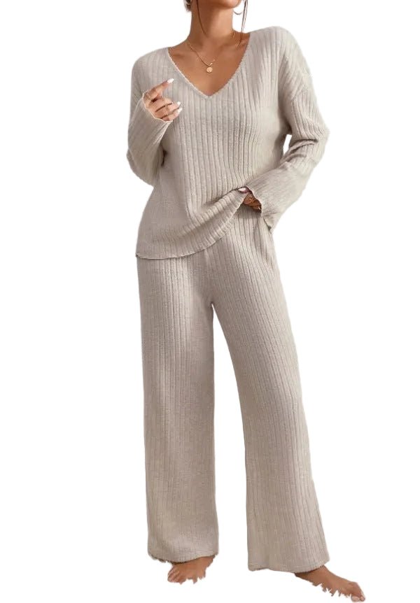 Damen Zweiteiler-Set aus gerippter Strickware-Women Set-Alpenkind