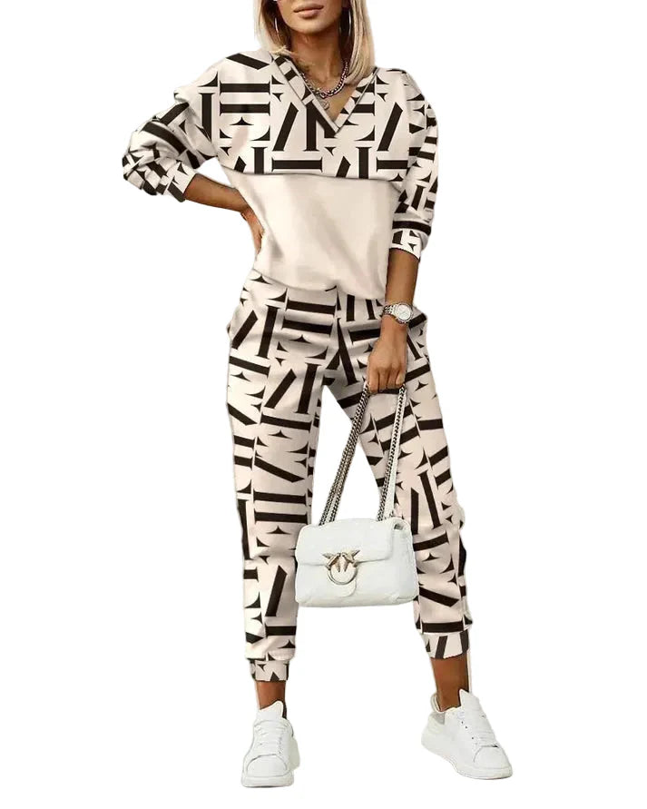 Damen Zweiteiliger Trainingsanzug mit Grafikmuster-Women Set-Alpenkind