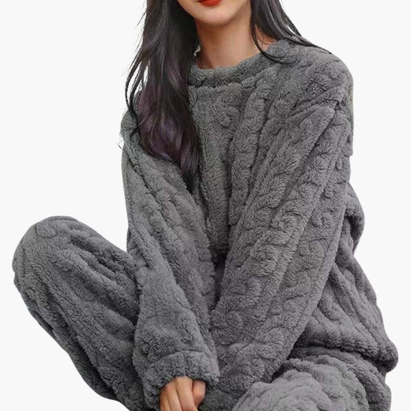 Damen Zweiteiliges Pyjama-Set mit Struktur-Women Set-Alpenkind