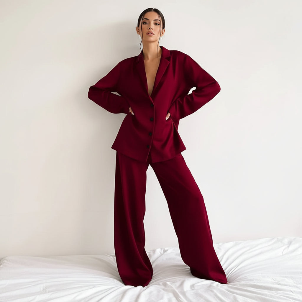 Damen Zweiteiliges Set mit Langarmhemd und weiter Hose-Women Set-Alpenkind