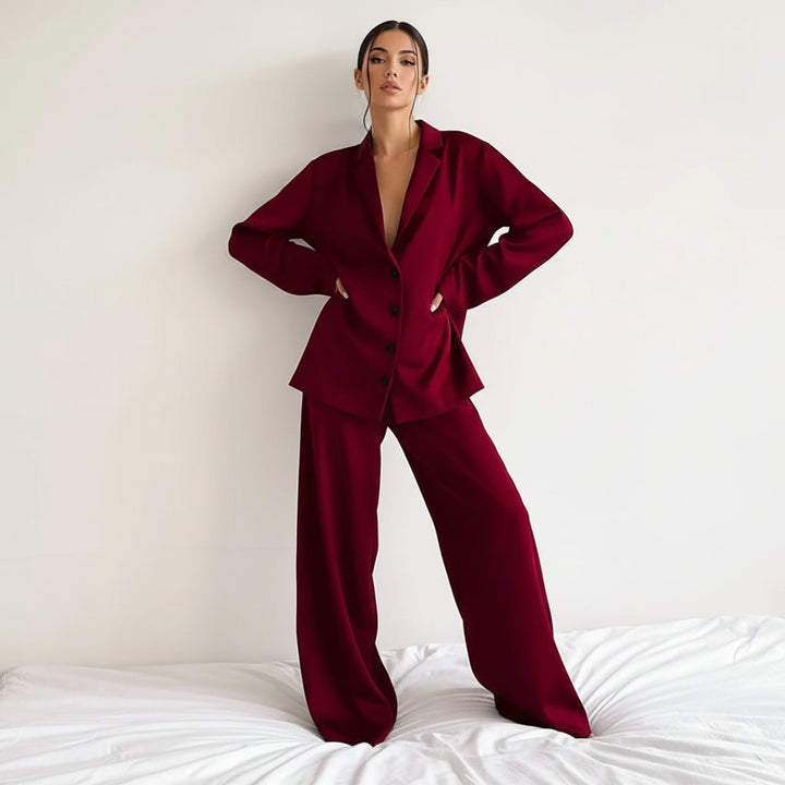 Damen Zweiteiliges Set mit Langarmhemd und weiter Hose-Women Set-Alpenkind