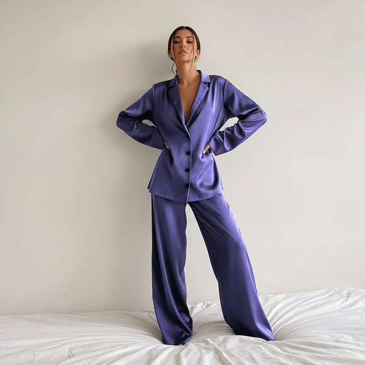 Damen Zweiteiliges Set mit Langarmhemd und weiter Hose-Women Set-Alpenkind