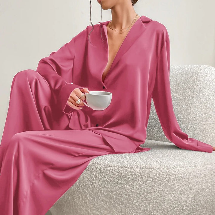 Damen Zweiteiliges Set mit Langarmhemd und weiter Hose-Women Set-Alpenkind