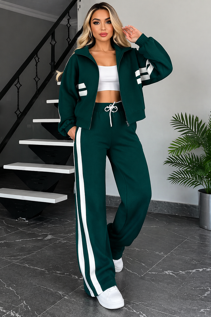 Damen Zweiteiliges Set mit Reißverschlussjacke und Hose-Women Set-Alpenkind