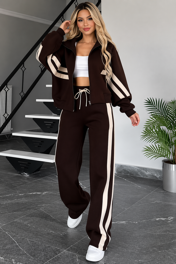 Damen Zweiteiliges Set mit Reißverschlussjacke und Hose-Women Set-Alpenkind