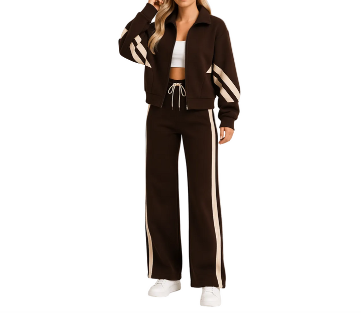 Damen Zweiteiliges Set mit Reißverschlussjacke und Hose-Women Set-Alpenkind