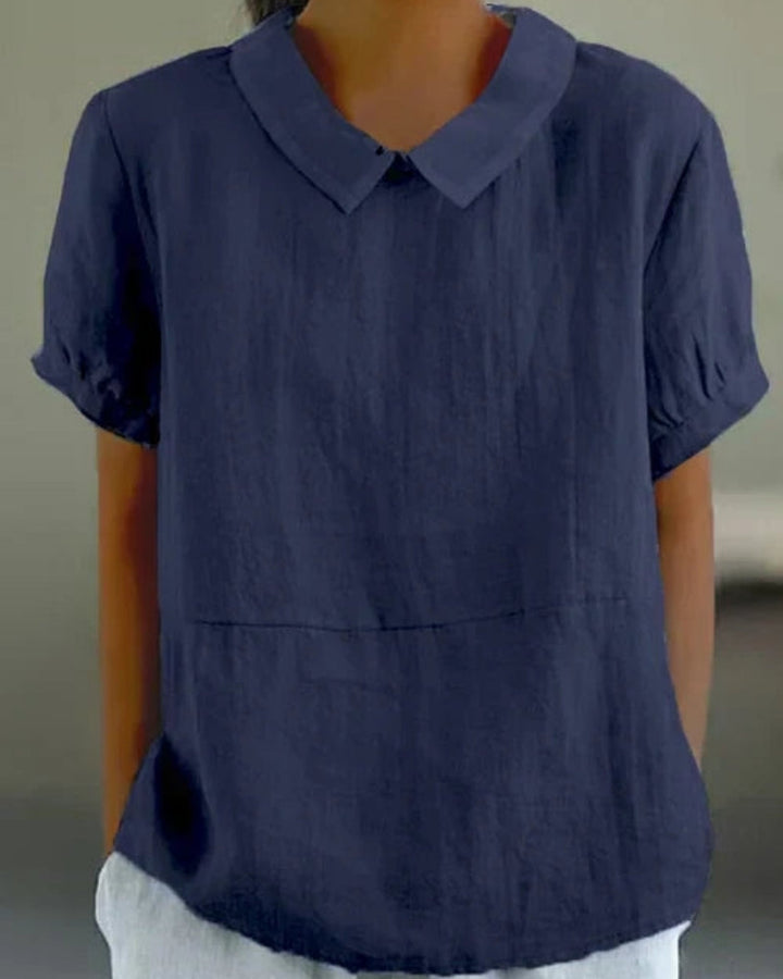 Erika – Women Classic Collar and Short Sleeves Blouse - Image 4