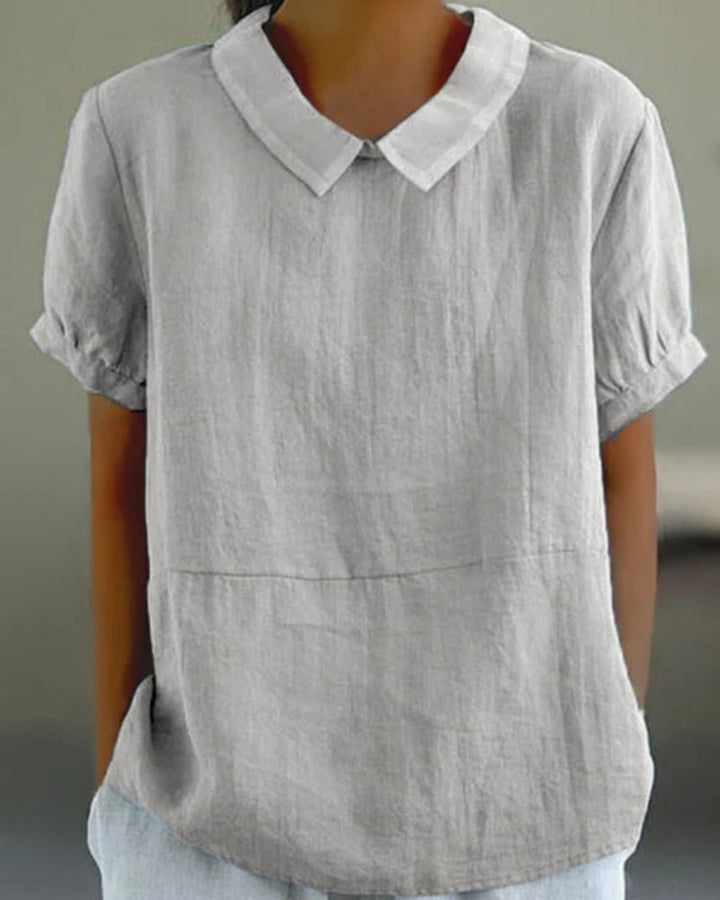 Erika – Women Classic Collar and Short Sleeves Blouse - Image 5