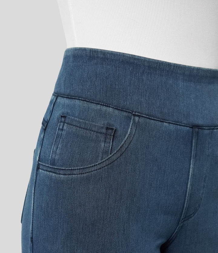 Damenhose mit hohem elastischem Bund und weitem Bein