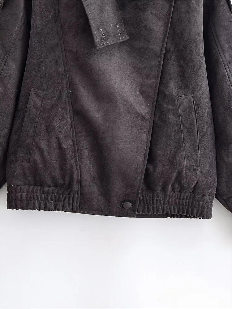Damenjacke mit asymmetrischem Reißverschluss und strukturiertem Kragen-Women Jackets-Alpenkind