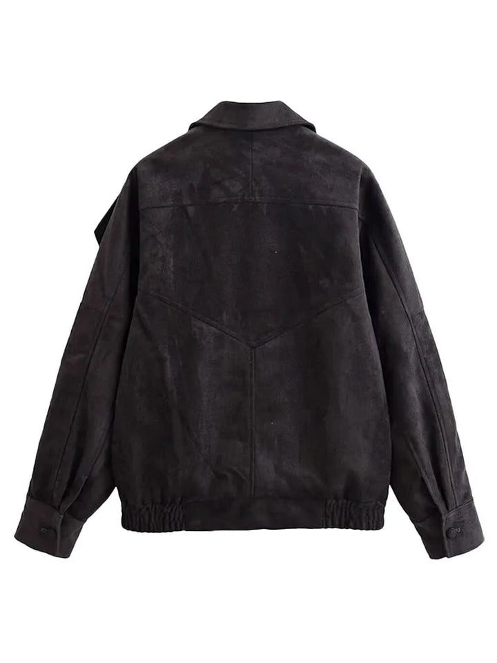 Damenjacke mit asymmetrischem Reißverschluss und strukturiertem Kragen-Women Jackets-Alpenkind