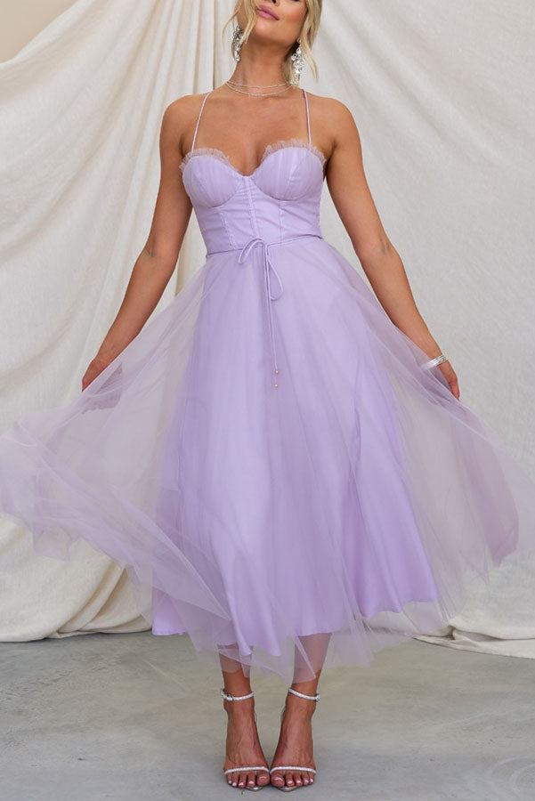 Sandra – Women Chiffon Suspenders Tulle Dress - Image 16