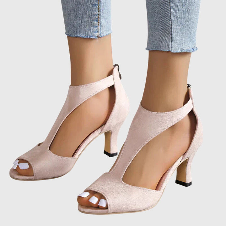 Jana | Damen Cut-Out Peep-Toe Absatz Sandalen