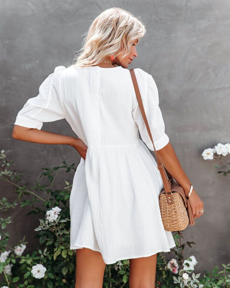 Damen Sommer Fließendes Mini Kleid - Amira