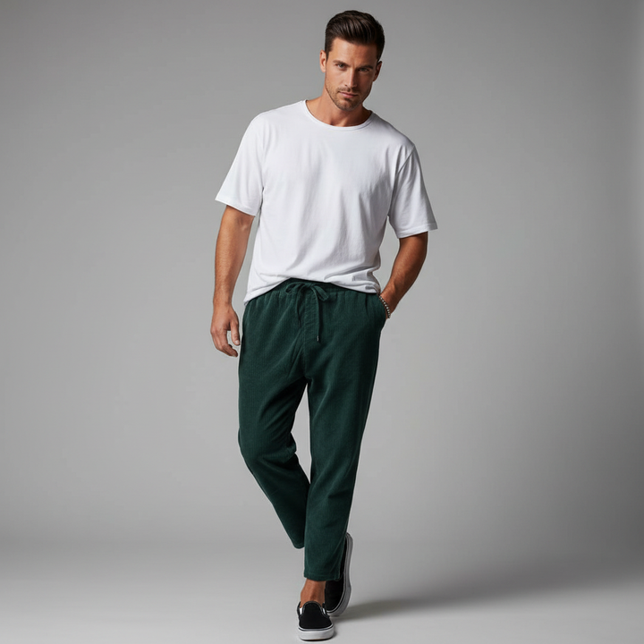 Herrenhose mit Gummibund knöchellang
