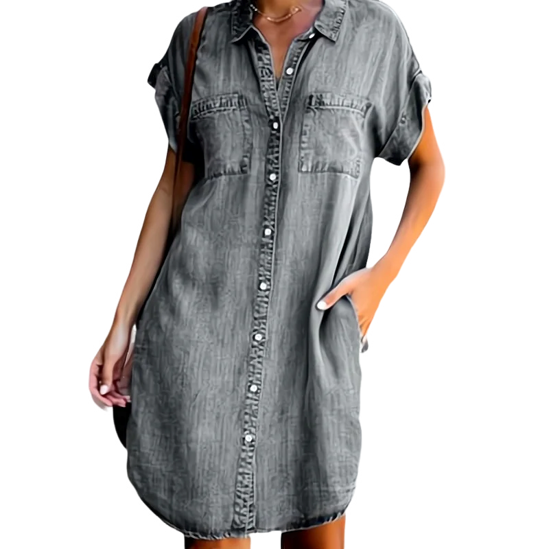 Irina – Casual Loose denim Dress for Women - Image 2