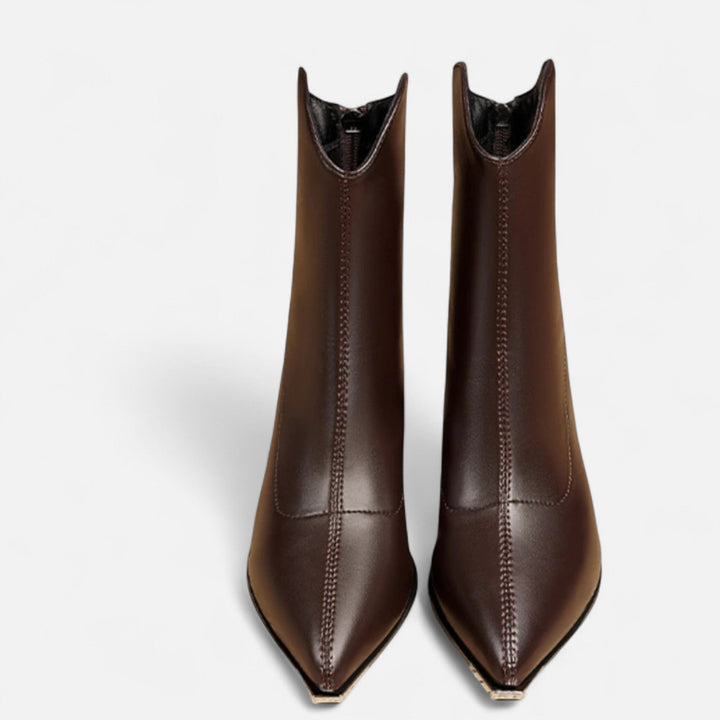 Damen-Chelsea-Stiefeletten mit Absatz | Reißverschluss, veganes Leder