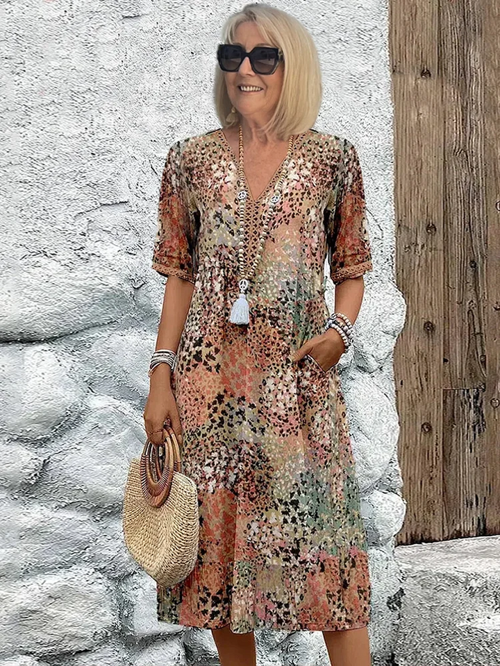 Harper - Elegantes Midi-Kleid mit Blumenmuster