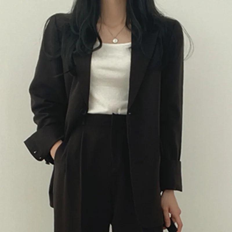 Maria | Damen Zweiteiliges Maßgeschneidertes Anzug-Set mit Langem Blazer