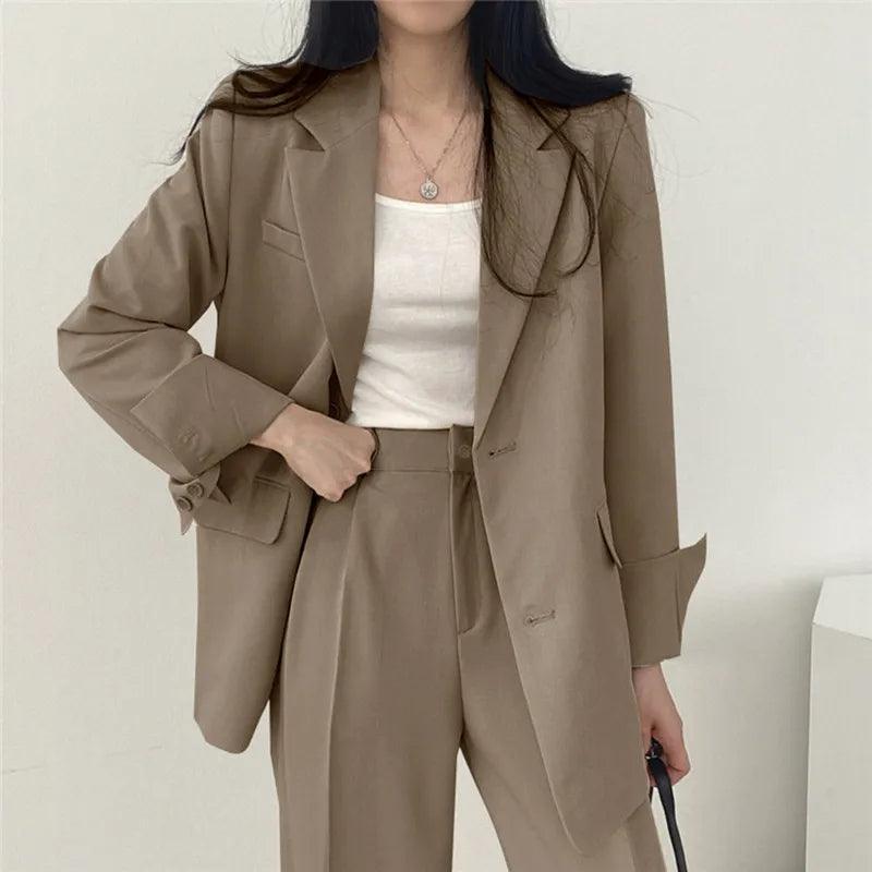 Maria | Damen Zweiteiliges Maßgeschneidertes Anzug-Set mit Langem Blazer