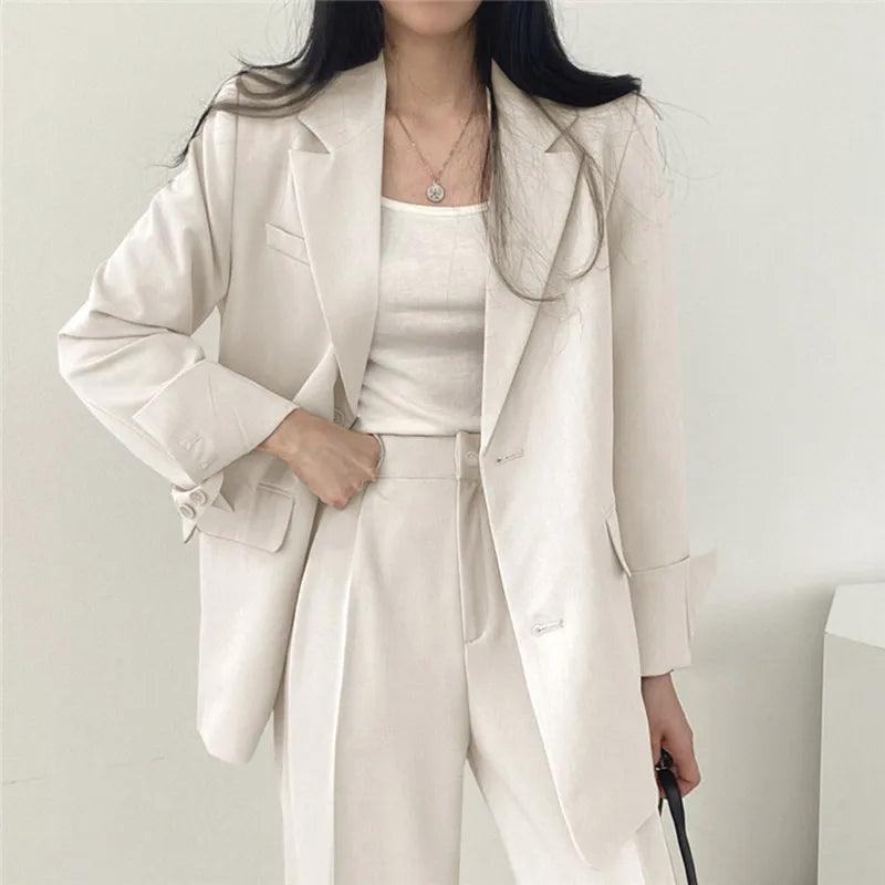 Maria | Damen Zweiteiliges Maßgeschneidertes Anzug-Set mit Langem Blazer