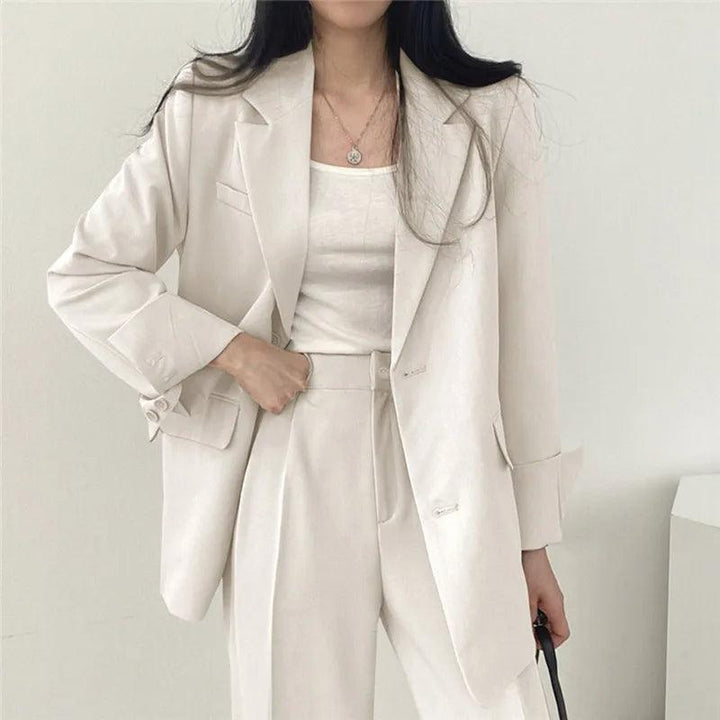 Maria | Damen Zweiteiliges Maßgeschneidertes Anzug-Set mit Langem Blazer