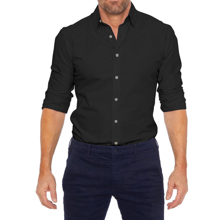 Hemd mit Reissverschluss langarm Slim Fit