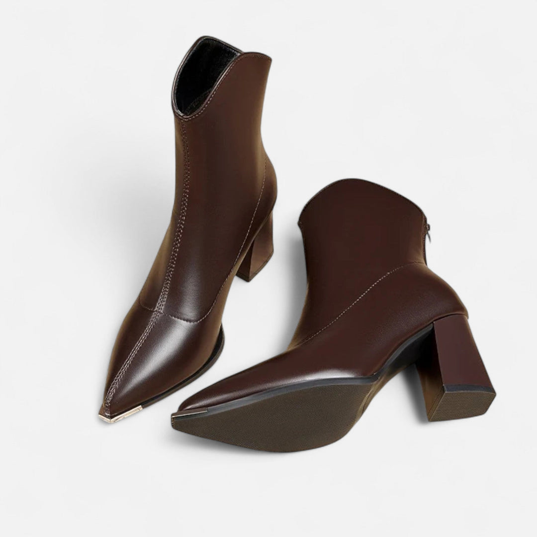 Damen-Chelsea-Stiefeletten mit Absatz | Reißverschluss, veganes Leder