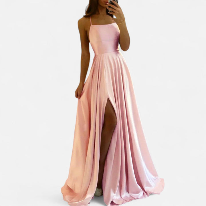 Greta | Damen Hochzeitsgast Kleid Schlitz Maxikleid
