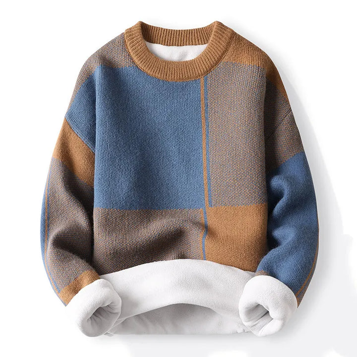 David | Herren Frühlings Colorblock Rundhals Pullover