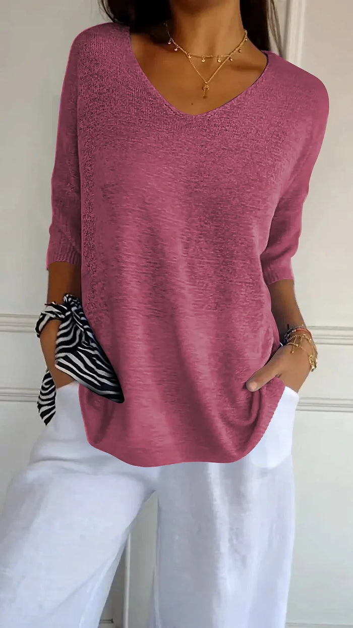 Damen Stricktop mit V-Ausschnitt