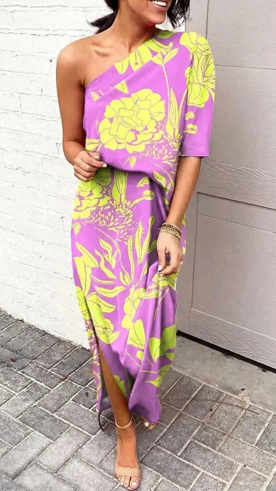 Elegantes Damen-Sommerkleid mit Blumenmuster | Maxi