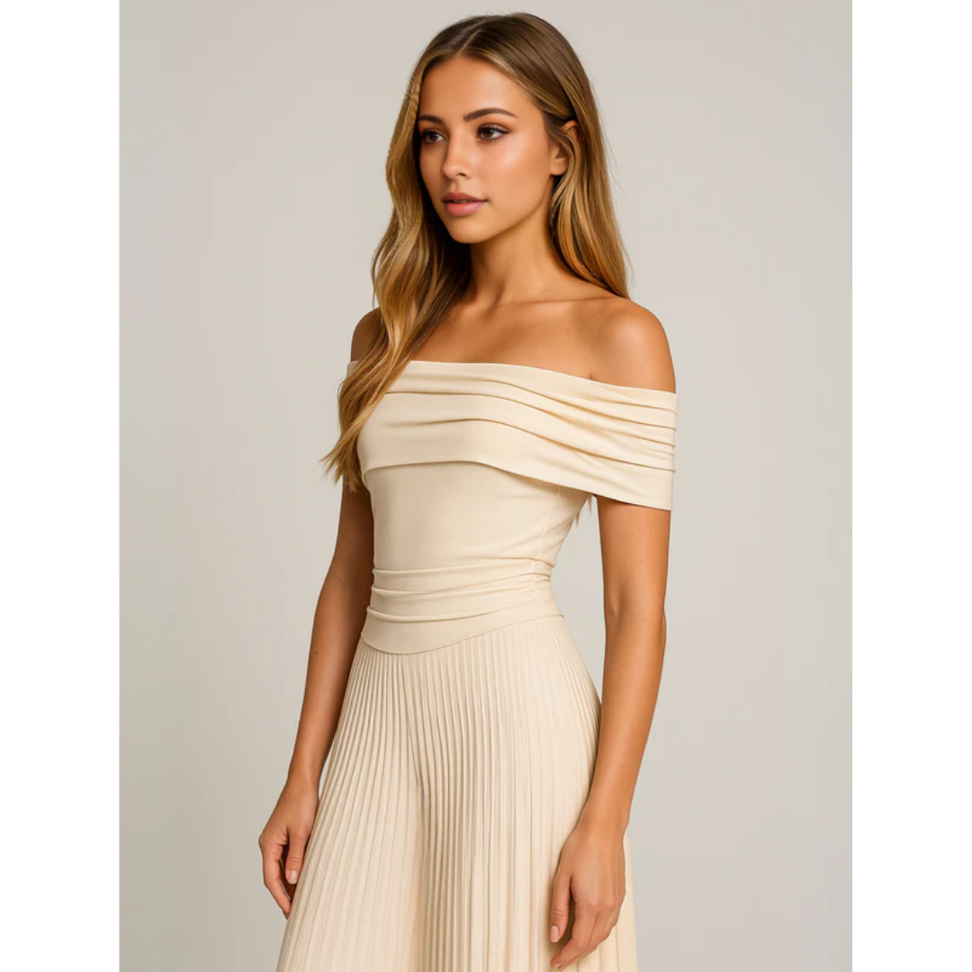 Elira | Damen Maxi Kleid Für Hochzeitsgast Mit Falten Design