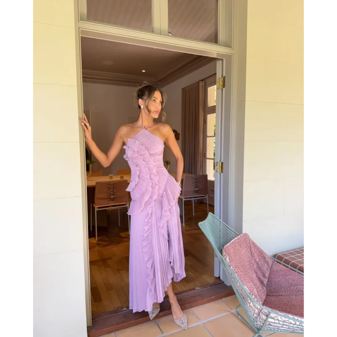 Elora | Damen Maxi Sommerkleid Rüschen Neckholder