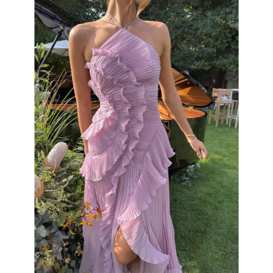 Elora | Damen Maxi Sommerkleid Rüschen Neckholder