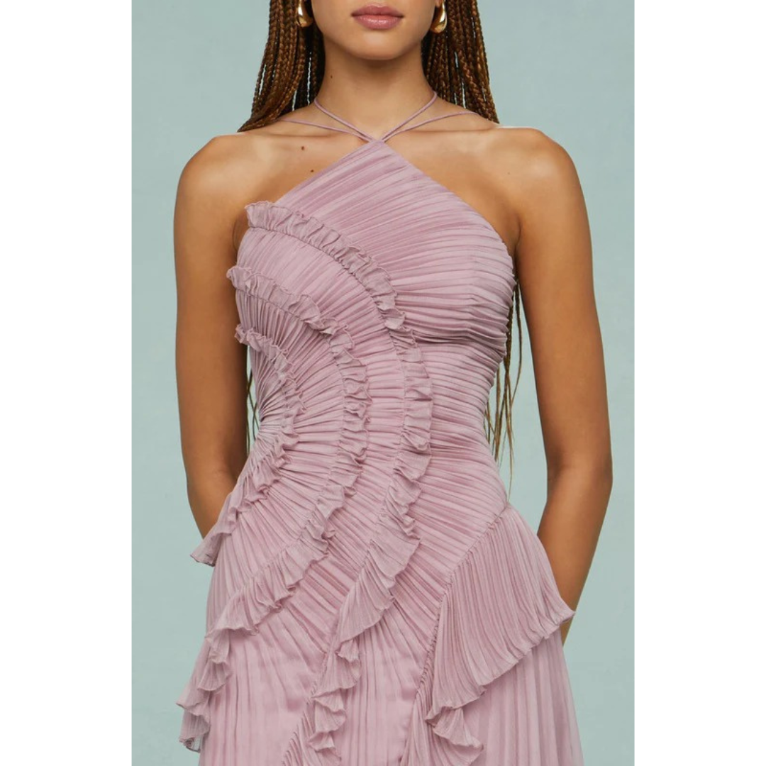 Elora | Damen Maxi Sommerkleid Rüschen Neckholder