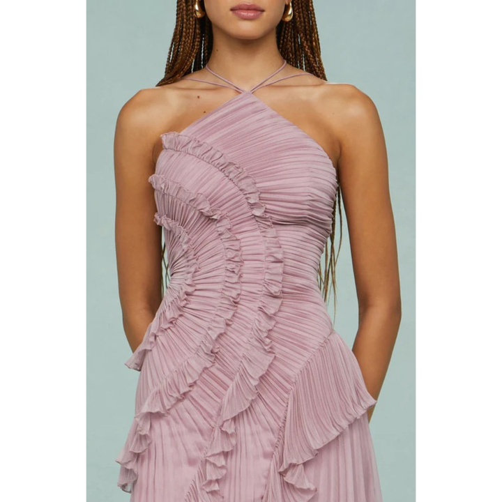 Elora | Damen Maxi Sommerkleid Rüschen Neckholder