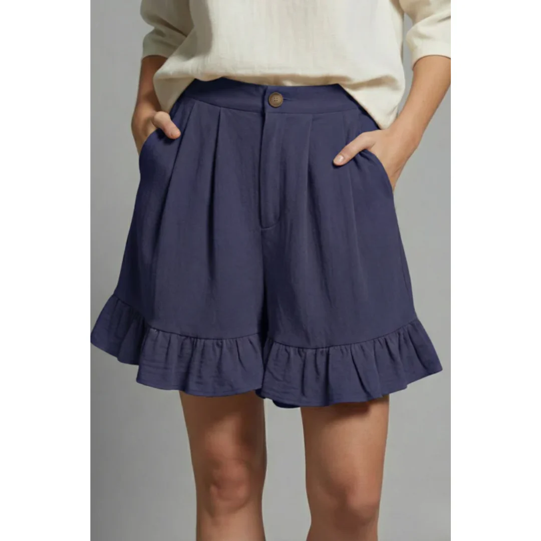 Enya | Damen Shorts Mit Rüschen Saum Für Urlaub