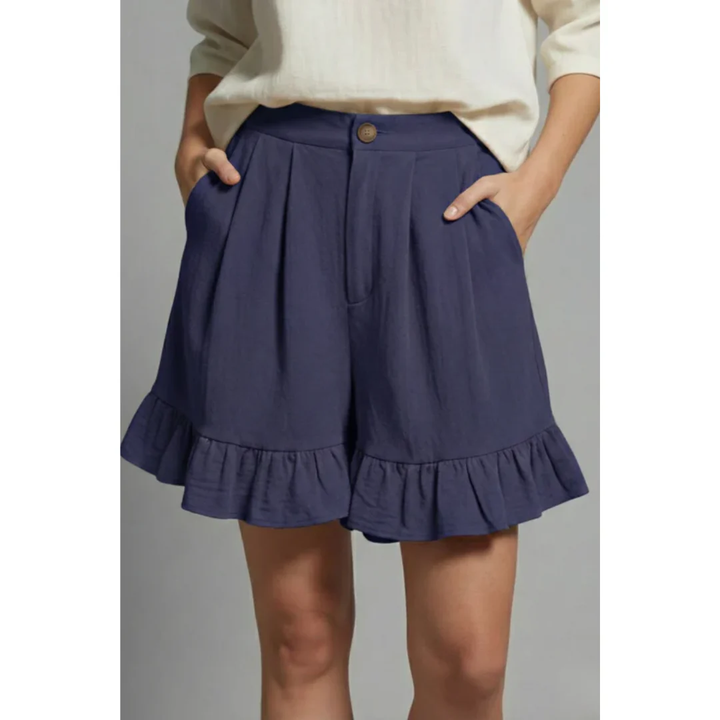 Enya | Damen Shorts Mit Rüschen Saum Für Urlaub