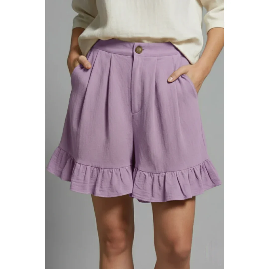 Enya | Damen Shorts Mit Rüschen Saum Für Urlaub