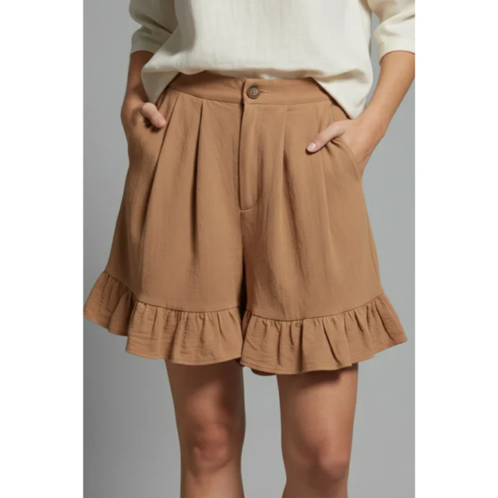 Enya | Damen Shorts Mit Rüschen Saum Für Urlaub